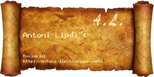 Antoni Lipót névjegykártya